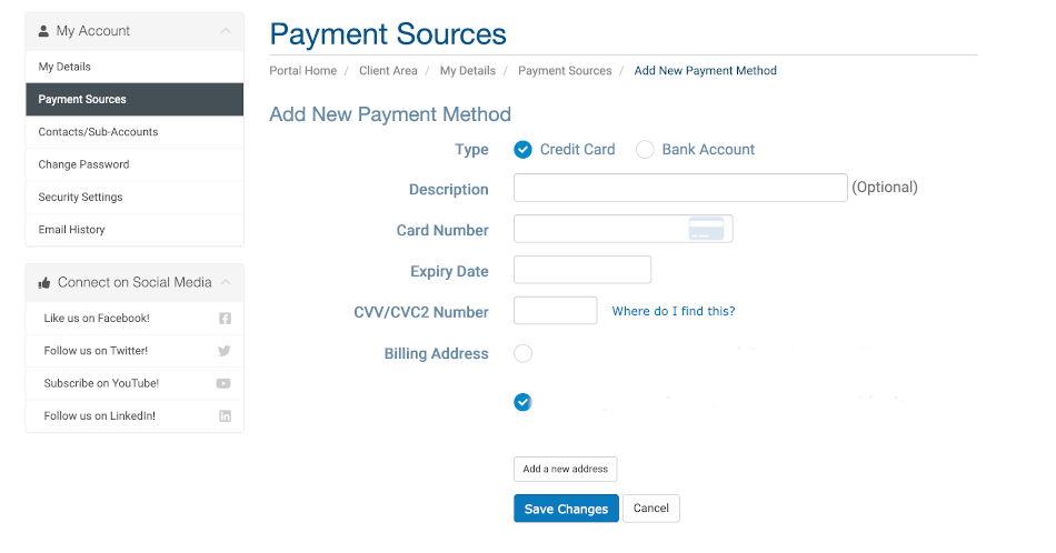 Add and Manage Credit Cards on File