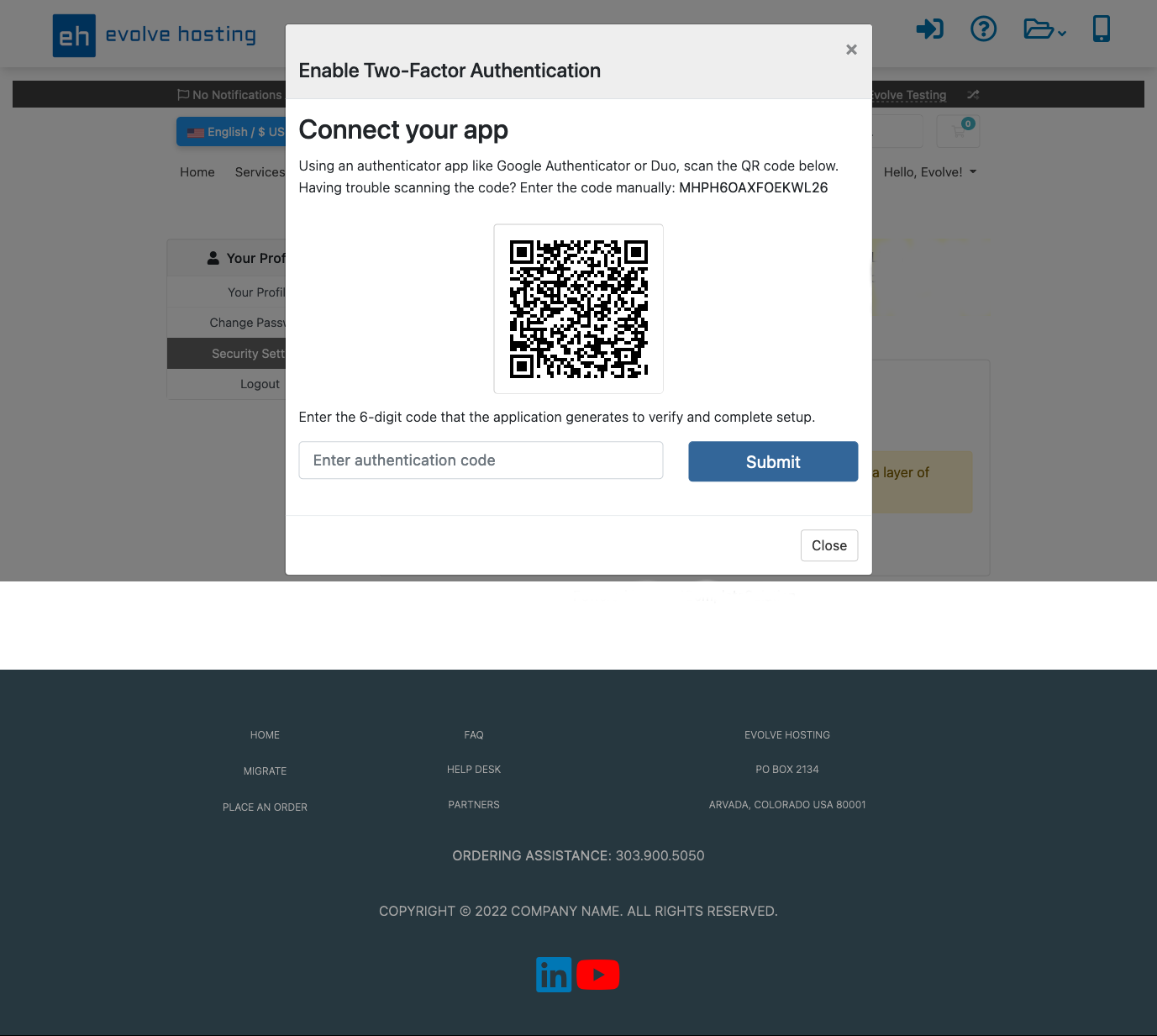 Two Factor Authentication - Connect your App