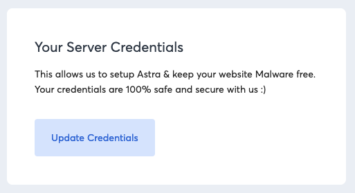 Astra Server Credentials