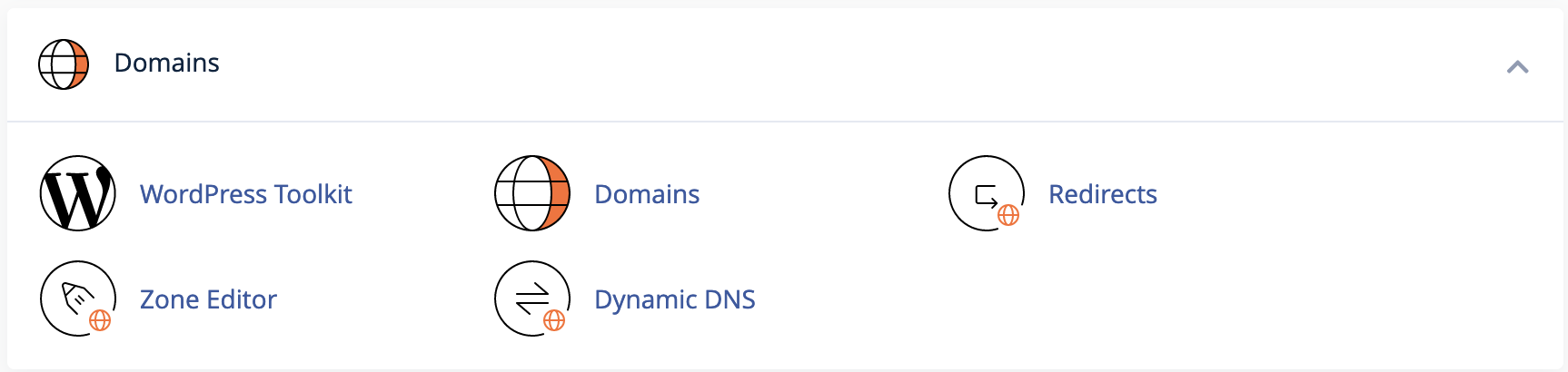 cPanel Domains Section