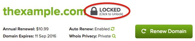 Unlock each domain you are about to transfer